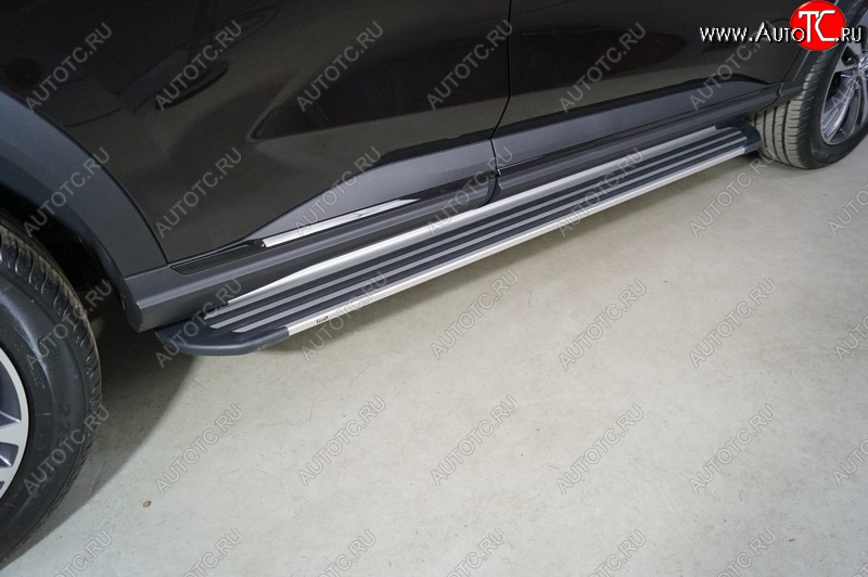 20 599 р. Пороги алюминиевые Slim Line ТСС Тюнинг Haval F7x рестайлинг (2022-2024) (Silver)  с доставкой в г. Кемерово