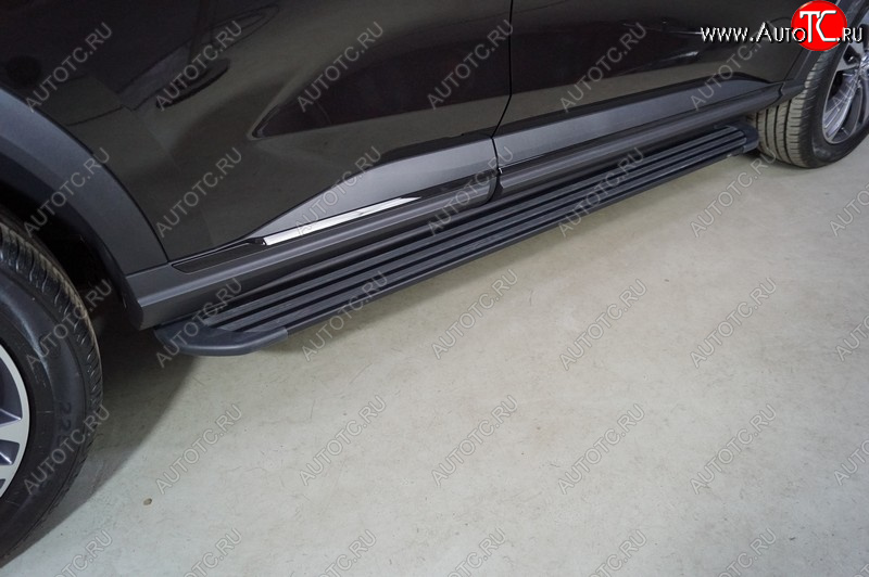 21 999 р. Пороги алюминиевые Slim Line ТСС Тюнинг  Haval F7 (2022-2024) рестайлинг (Black)  с доставкой в г. Кемерово