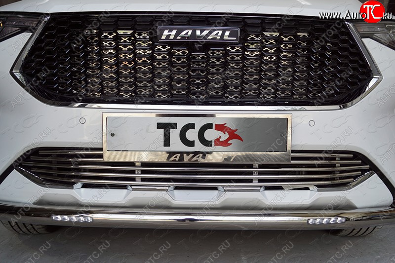 35 999 р. Защита передняя нижняя короткая с ДХО 60,3 мм ТСС Тюнинг  Haval F7 (2018-2022)  дорестайлинг (нержавейка)  с доставкой в г. Кемерово