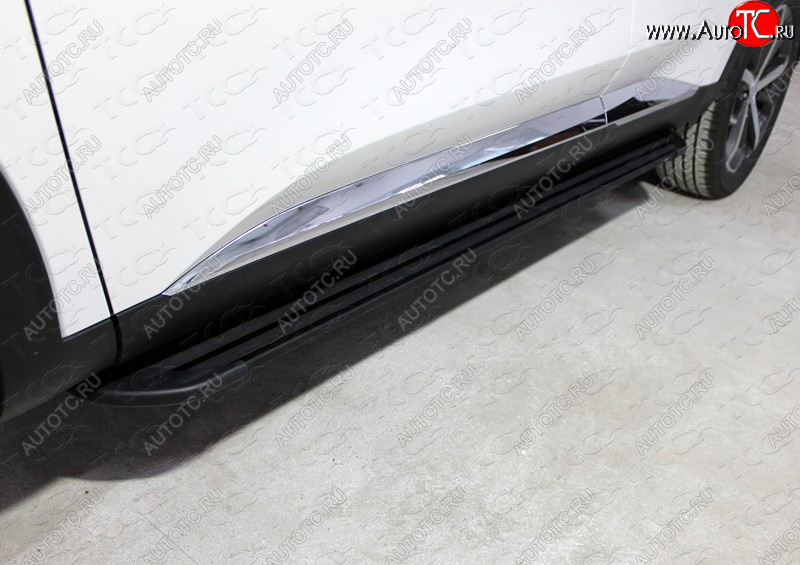 21 999 р. Пороги алюминиевые Slim Line ТСС Тюнинг  Haval F7 (2018-2022)  дорестайлинг (Black)  с доставкой в г. Кемерово