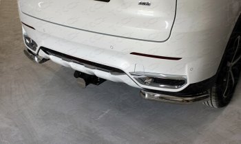 Защита заднего бампера (1.5 4WD, уголки, d60,3 мм) TCC Haval F7 (2018-2022)  дорестайлинг