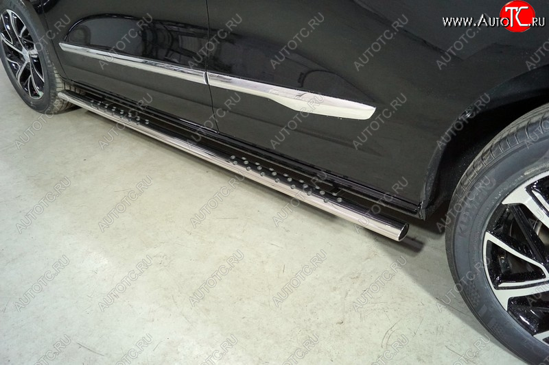 35 749 р. Пороги овальные с проступью 75х42 мм ТСС Тюнинг  Haval Jolion (2020-2024) дорестайлинг (серые)  с доставкой в г. Кемерово