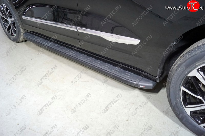 21 999 р. Пороги алюминиевые с пластиковой накладкой ТСС Тюнинг  Haval Jolion (2020-2024) дорестайлинг (карбон черные)  с доставкой в г. Кемерово