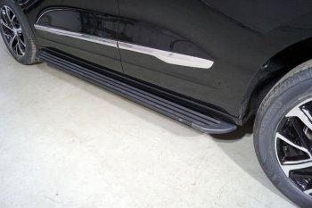 Пороги алюминиевые Slim Line ТСС Тюнинг Haval Jolion (2020-2024) дорестайлинг (Black)