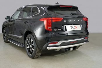 Защита задняя (нержавейка 60,3 мм) ТСС Тюнинг Haval Jolion (2020-2024) дорестайлинг