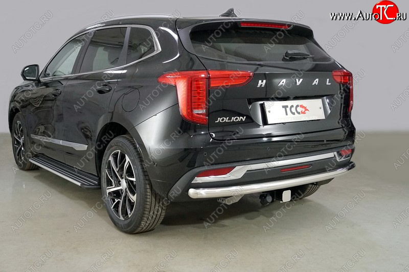 13 799 р. Защита задняя (нержавейка 60,3 мм) ТСС Тюнинг  Haval Jolion (2020-2024) дорестайлинг  с доставкой в г. Кемерово