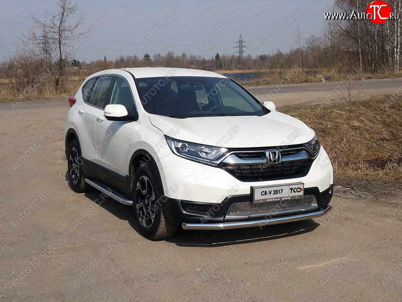 18 999 р. Защита переднего бампера нижняя d60,3 мм ТСС Тюнинг Honda CR-V RW,RT дорестайлинг (2016-2020) (нержавейка)  с доставкой в г. Кемерово