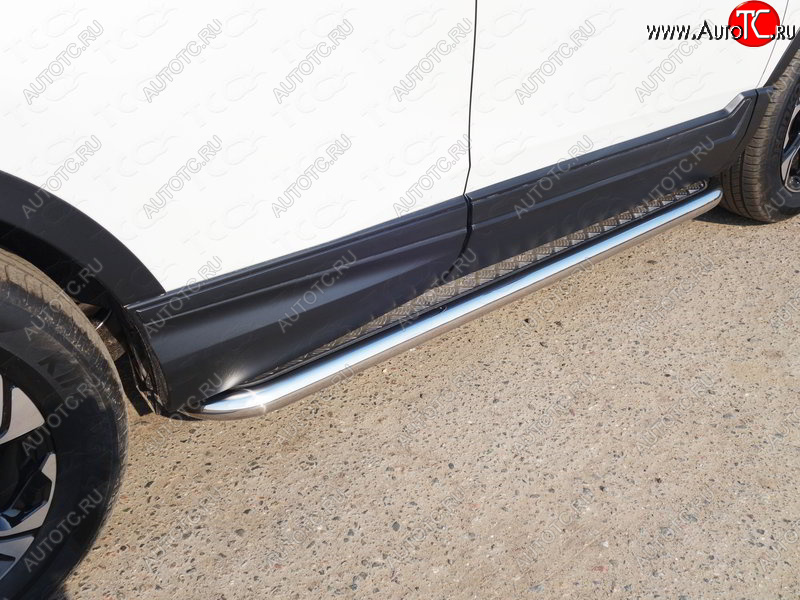 34 799 р. Пороги с площадкой 60,3 мм ТСС Тюнинг  Honda CR-V  RW,RT (2016-2020) дорестайлинг (серые)  с доставкой в г. Кемерово