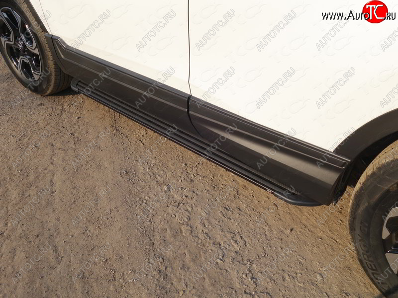 21 999 р. Пороги алюминиевые Slim Line ТСС Тюнинг  Honda CR-V  RW,RT (2016-2020) дорестайлинг (Black)  с доставкой в г. Кемерово