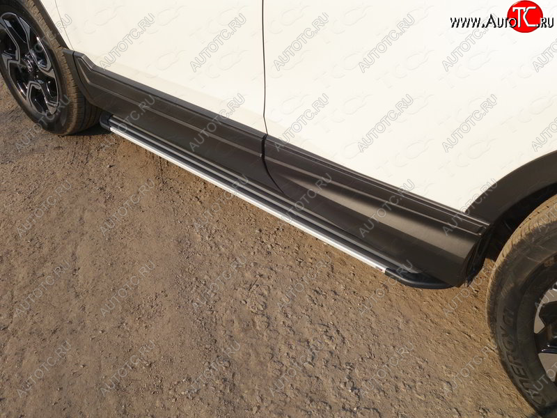 20 599 р. Пороги алюминиевые Slim Line ТСС Тюнинг  Honda CR-V  RW,RT (2016-2020) дорестайлинг (Silver)  с доставкой в г. Кемерово