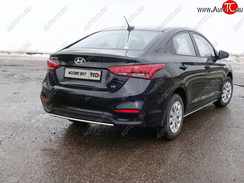 5 849 р. Защита задняя (центральная d25 мм), ТСС Тюнинг  Hyundai Solaris  HCR (2017-2020) седан дорестайлинг (центральная)  с доставкой в г. Кемерово
