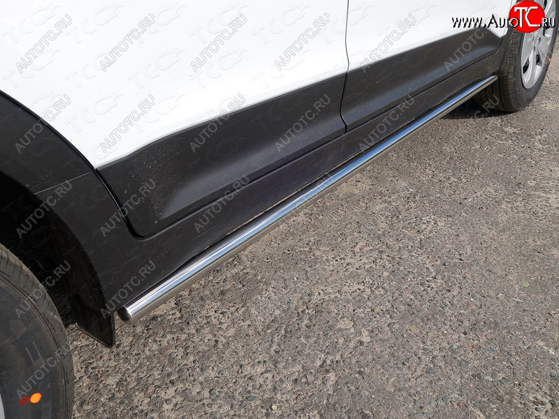 17 649 р. Защита порогов труба d42,4 мм ТСС Тюнинг Hyundai Creta GS рестайлинг (2019-2021) (серые)  с доставкой в г. Кемерово