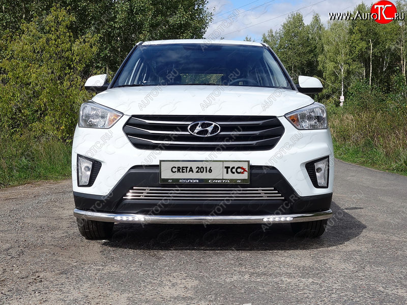 33 849 р. Защита переднего бампера нижняя с ДХО 60,3 мм ТСС Тюнинг  Hyundai Creta  GS (2015-2021) дорестайлинг, рестайлинг (нержавейка)  с доставкой в г. Кемерово