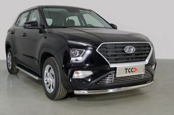 Защита переднего бампера нижняя d60,3 мм ТСС Тюнинг Hyundai Creta  SU (2020-2022) (нержавейка)
