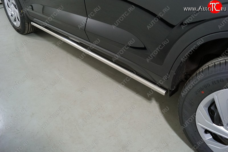 20 499 р. Защита порогов труба d42,4 мм ТСС Тюнинг Hyundai Creta SU (2020-2022) (серые)  с доставкой в г. Кемерово