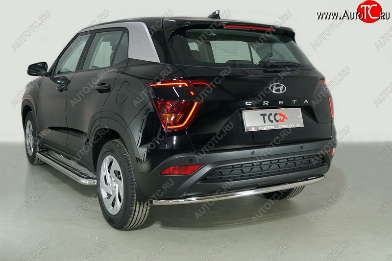 16 699 р. Защита задняя (нержавейка d42,4 мм), ТСС Тюнинг  Hyundai Creta  SU (2020-2022)  с доставкой в г. Кемерово