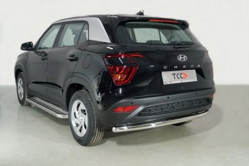 Защита задняя (нержавейка 60,3 мм) ТСС Тюнинг Hyundai Creta  SU (2020-2022)