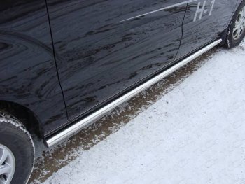 Защита порогов труба d60,3 мм ТСС Тюнинг Hyundai Starex/Grand Starex/H1  TQ (2014-2018) рестайлинг (серые)