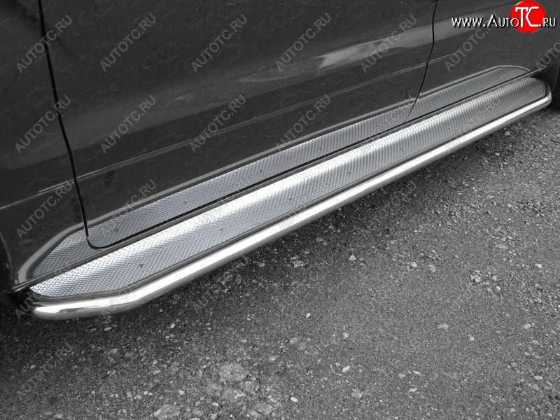 47 999 р. Пороги с площадкой 42,4 мм ТСС Тюнинг  Hyundai Starex/Grand Starex/H1  TQ (2014-2018) рестайлинг (нержавейка)  с доставкой в г. Кемерово