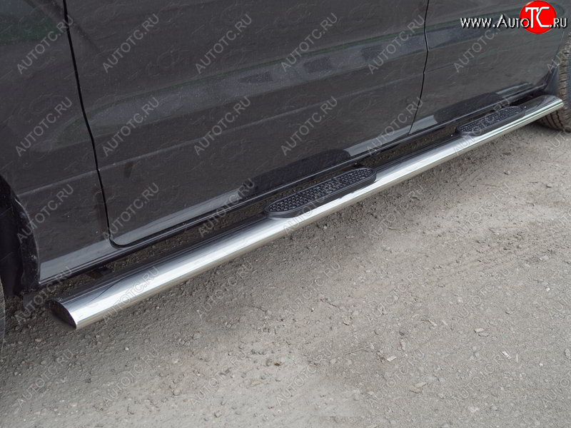 47 999 р. Пороги овальные с накладкой 120*60 мм ТСС Тюнинг Hyundai Starex/Grand Starex/H1 TQ 2-ой рестайлинг (2017-2022)  с доставкой в г. Кемерово