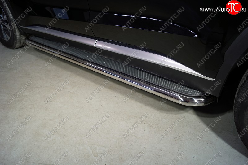 44 999 р. Пороги с площадкой 60,3 мм ТСС Тюнинг  Hyundai Palisade  LX2 (2018-2022) (нержавейка)  с доставкой в г. Кемерово