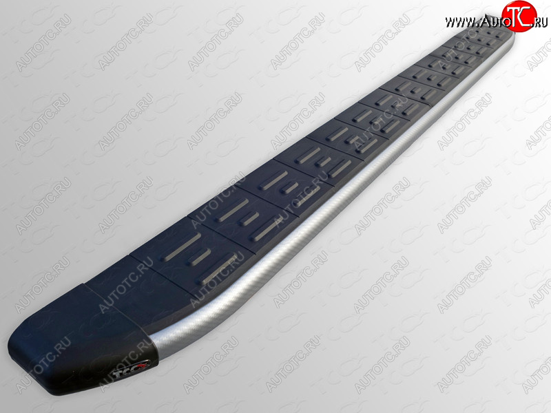 21 999 р. Пороги алюминиевые с пластиковой накладкой, ТСС Тюнинг  Hyundai Santa Fe  CM (2009-2012) рестайлинг (карбон серебро )  с доставкой в г. Кемерово
