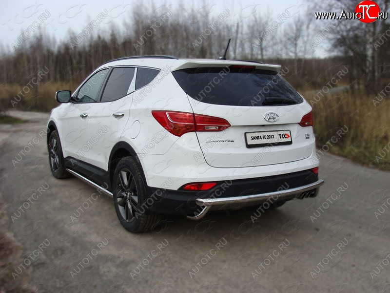 18 999 р. Защита задняя (центральная нержавейка 60,3 мм) ТСС Тюнинг Hyundai Santa Fe DM дорестайлинг (2012-2016)  с доставкой в г. Кемерово