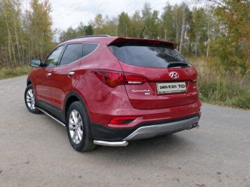 Защита заднего бампера (Premium, уголки, d60,3 мм) TCC Hyundai Santa Fe  DM (2015-2019) рестайлинг