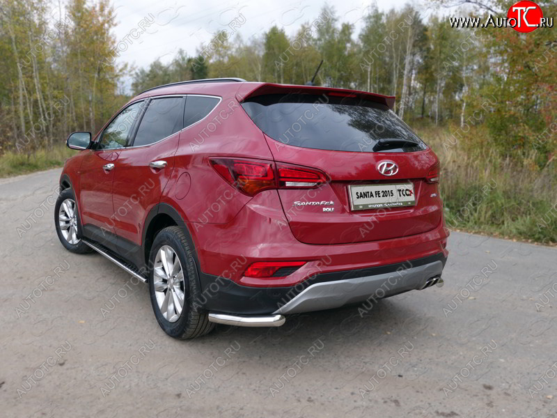 17 649 р. Защита заднего бампера (Premium, уголки, d60,3 мм) TCC  Hyundai Santa Fe  DM (2015-2019) рестайлинг  с доставкой в г. Кемерово