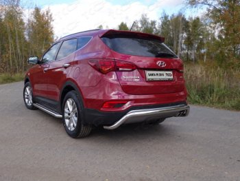 Защита задняя (нержавейка 60,3 мм) ТСС Тюнинг Hyundai Santa Fe  DM (2015-2019) рестайлинг