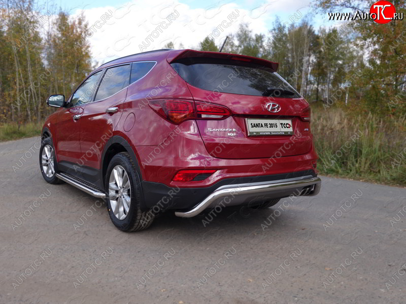 23 549 р. Защита задняя (нержавейка 60,3 мм) ТСС Тюнинг  Hyundai Santa Fe  DM (2015-2019) рестайлинг  с доставкой в г. Кемерово