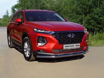 Защита переднего бампера нижняя d60,3 мм ТСС Тюнинг Hyundai Santa Fe  TM (2018-2021) дорестайлинг (нержавейка)