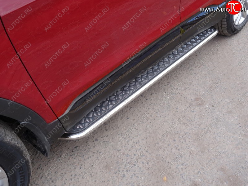 31 999 р. Пороги с площадкой 42,4 мм ТСС Тюнинг  Hyundai Santa Fe  TM (2018-2021) дорестайлинг  с доставкой в г. Кемерово