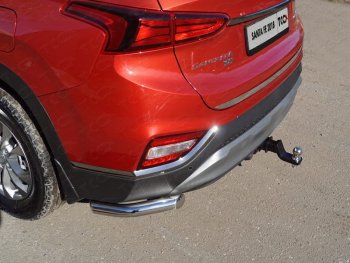 Защита заднего бампера (уголки, d60,3 мм) TCC Hyundai Santa Fe  TM (2018-2021) дорестайлинг