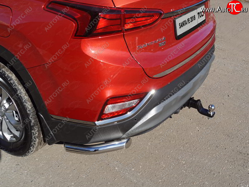 14 699 р. Защита заднего бампера (уголки, d60,3 мм) TCC  Hyundai Santa Fe  TM (2018-2021) дорестайлинг  с доставкой в г. Кемерово