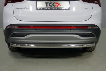 Защита задняя (нержавейка 60,3 мм) ТСС Тюнинг Hyundai Santa Fe  TM (2020-2022) рестайлинг