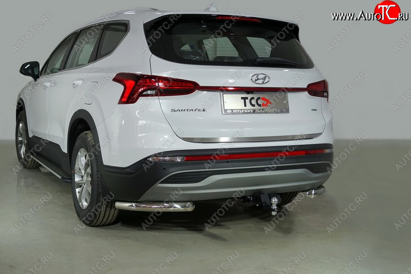 18 499 р. Защита заднего бампера (уголки, d60,3 мм) TCC  Hyundai Santa Fe  TM (2020-2022) рестайлинг  с доставкой в г. Кемерово