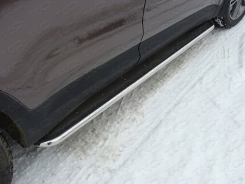 Пороги с площадкой 42,4 мм ТСС Тюнинг Hyundai Grand Santa Fe  1 DM (2013-2016) дорестайлинг
