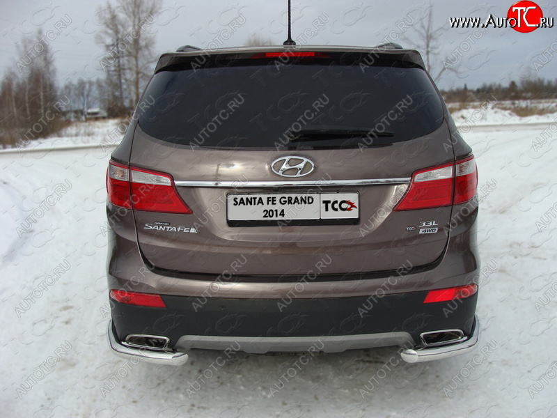 17 649 р. Защита заднего бампера (уголки, d60,3 мм) TCC  Hyundai Grand Santa Fe  1 DM (2013-2016) дорестайлинг  с доставкой в г. Кемерово