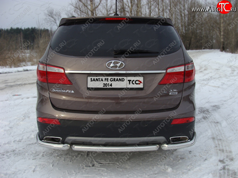 11 749 р. Защита задняя (нержавейка 60,3 мм) ТСС Тюнинг  Hyundai Santa Fe  DM (2012-2016) дорестайлинг  с доставкой в г. Кемерово
