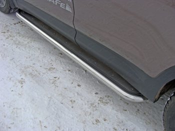 Пороги с площадкой 60,3 мм ТСС Тюнинг Hyundai Grand Santa Fe  1 DM (2016-2018) рестайлинг