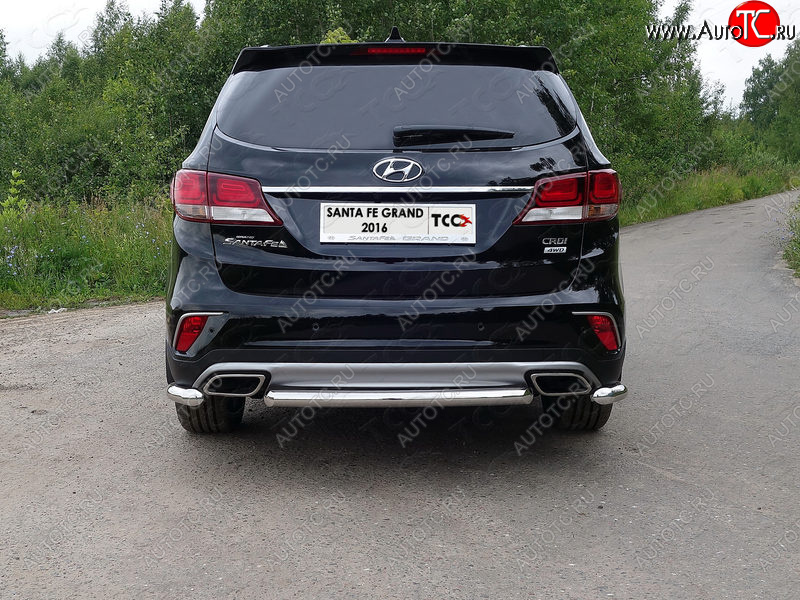 11 749 р. Защита задняя (центральная 60,3 мм) ТСС Тюнинг  Hyundai Santa Fe  DM (2015-2019) рестайлинг (центральная)  с доставкой в г. Кемерово