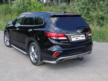 Защита заднего бампера (уголки, d60,3 мм) TCC Hyundai Santa Fe  DM (2015-2019) рестайлинг