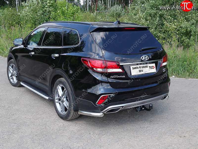 17 649 р. Защита заднего бампера (уголки, d60,3 мм) TCC  Hyundai Santa Fe  DM (2015-2019) рестайлинг  с доставкой в г. Кемерово