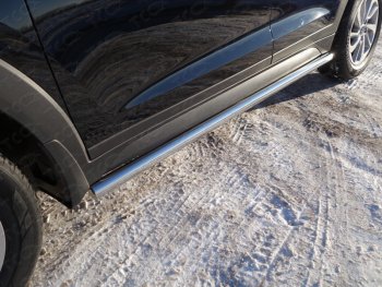 Защита порогов труба d60,3 мм ТСС Тюнинг Hyundai Tucson  TL (2015-2018) дорестайлинг (серые)