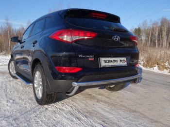 Защита задняя (нержавейка 60,3*42,4 мм) ТСС Тюнинг Hyundai Tucson  TL (2015-2018) дорестайлинг