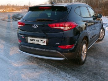 Защита задняя (нержавейка 60,3 мм) ТСС Тюнинг Hyundai Tucson  TL (2015-2018) дорестайлинг