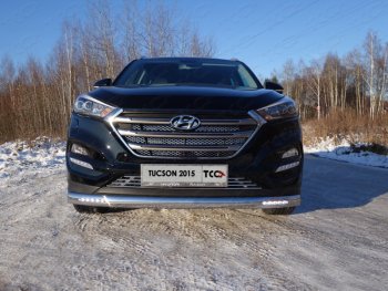 4 999 р. Декоративная вставка в бампер ТСС Тюнинг  Hyundai Tucson  TL (2015-2018) дорестайлинг (d 12 мм)  с доставкой в г. Кемерово. Увеличить фотографию 1