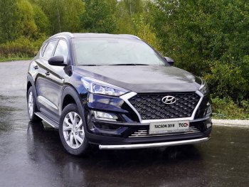Защита переднего бампера нижняя d60,3 мм ТСС Тюнинг Hyundai Tucson  TL (2018-2021) рестайлинг (нержавейка)