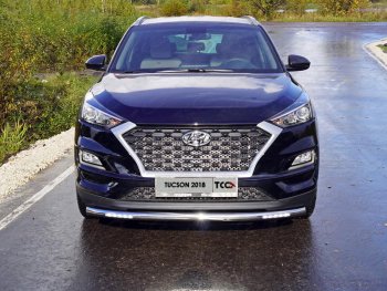 Защита переднего бампера нижняя с ДХО 60,3 мм ТСС Тюнинг Hyundai Tucson TL рестайлинг (2018-2021) (нержавейка)